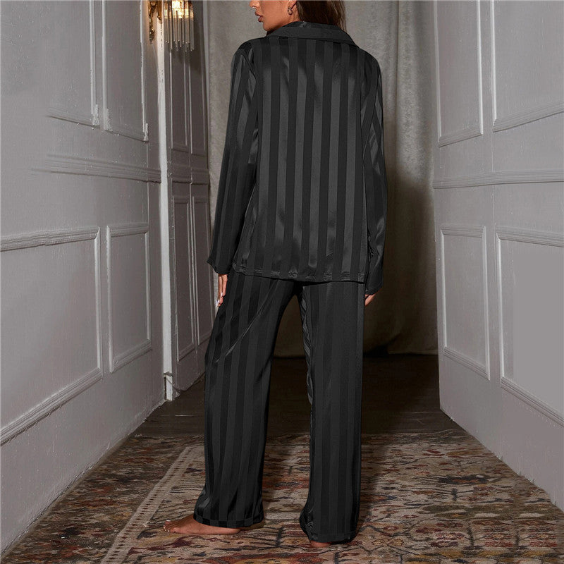 Women's Striped Long Sleeve Pajama Set Two-Piece