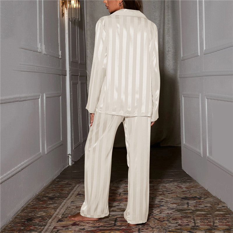 Women's Striped Long Sleeve Pajama Set Two-Piece